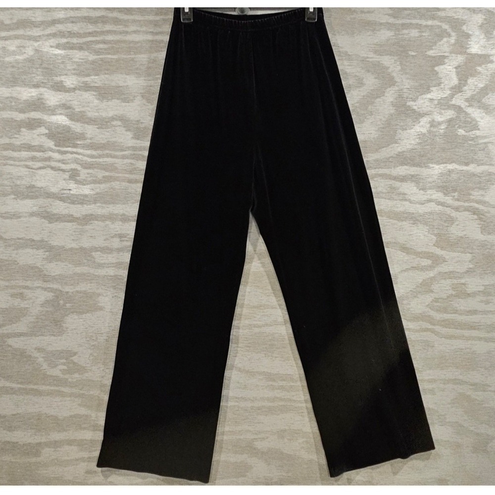 Gap Black Velvet Holiday Pants Womens Small Relaxed High Rise Straight Leg